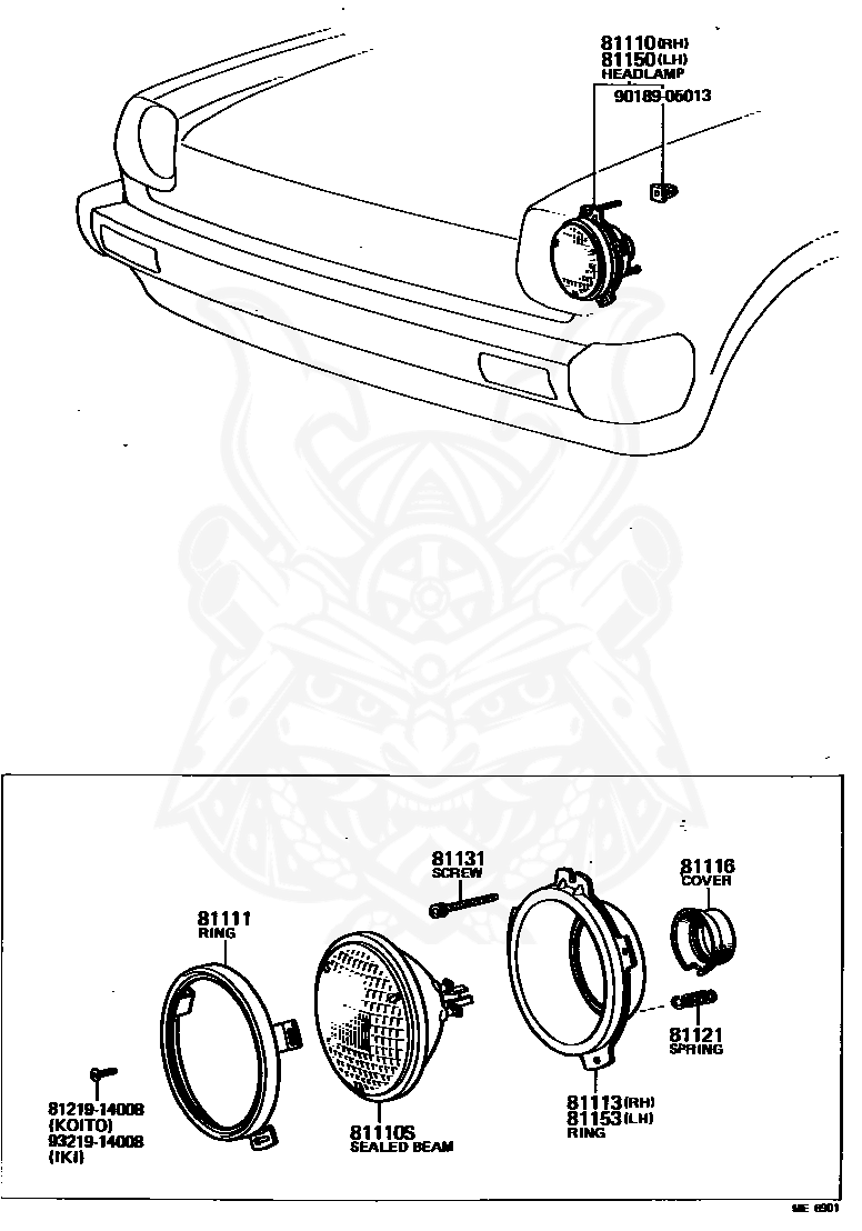 81121-62010 - Toyota - SPRING, HEADLAMP TENSION - Nengun Performance